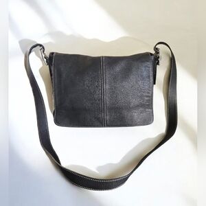 Coach Y2K Black Leather Satchel/Crossbody Bag EUC